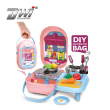 Preschool Musical Kitchen Play Cooking Toy Set hand Bag For girl and Boys With Light